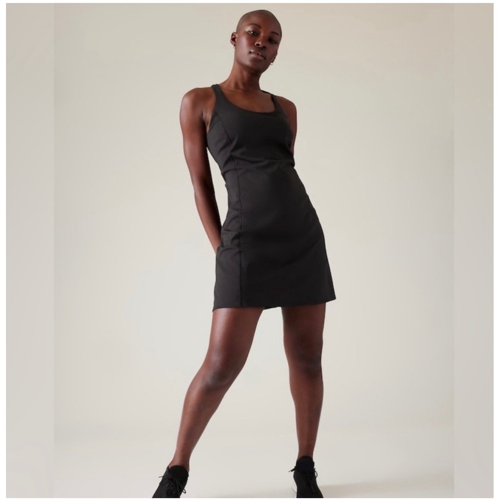 Athleta Ultimate Ease Dress Black Size XL Women's NWT Athletic Tank Active Dress